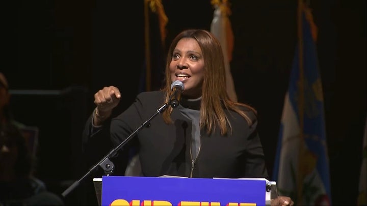 New York Attorney General Letitia James makes first public appearance since indictment